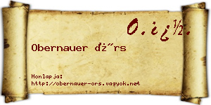 Obernauer Örs névjegykártya